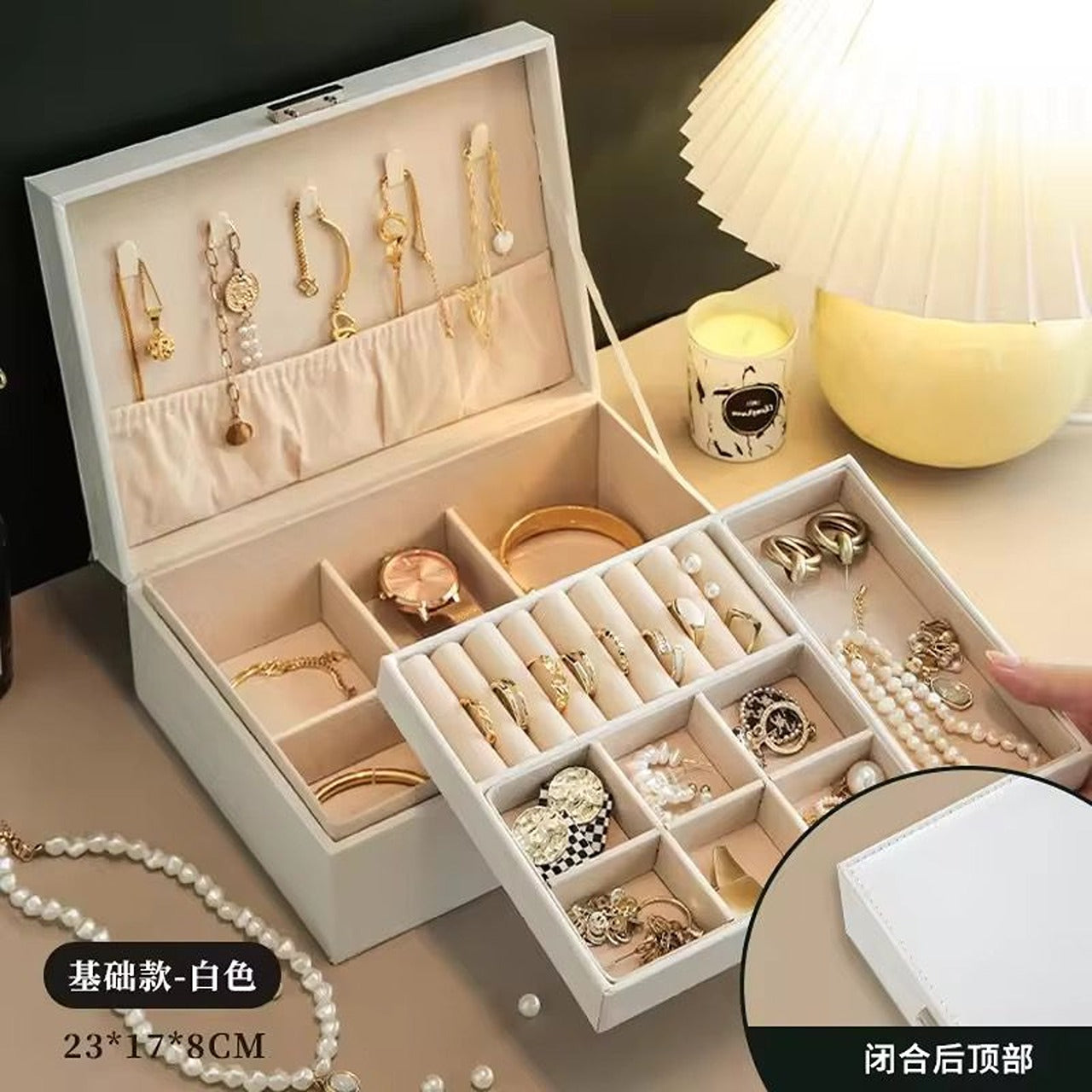 2-Layer Jewelry Box Organizer