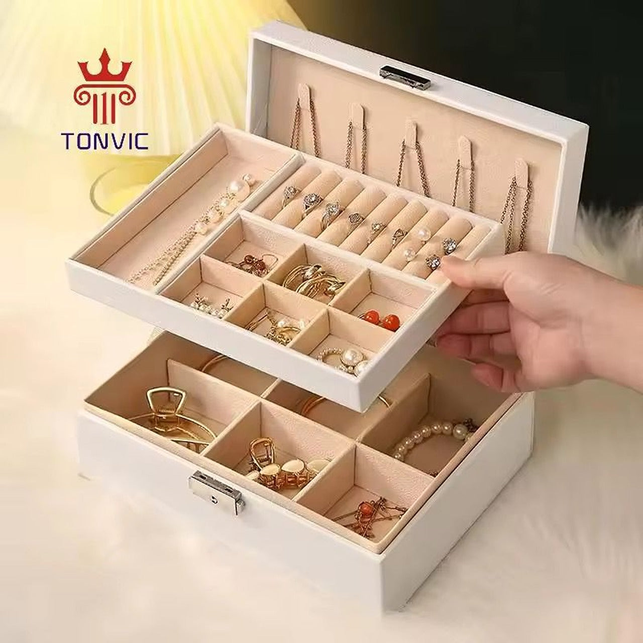 2-Layer Jewelry Box Organizer