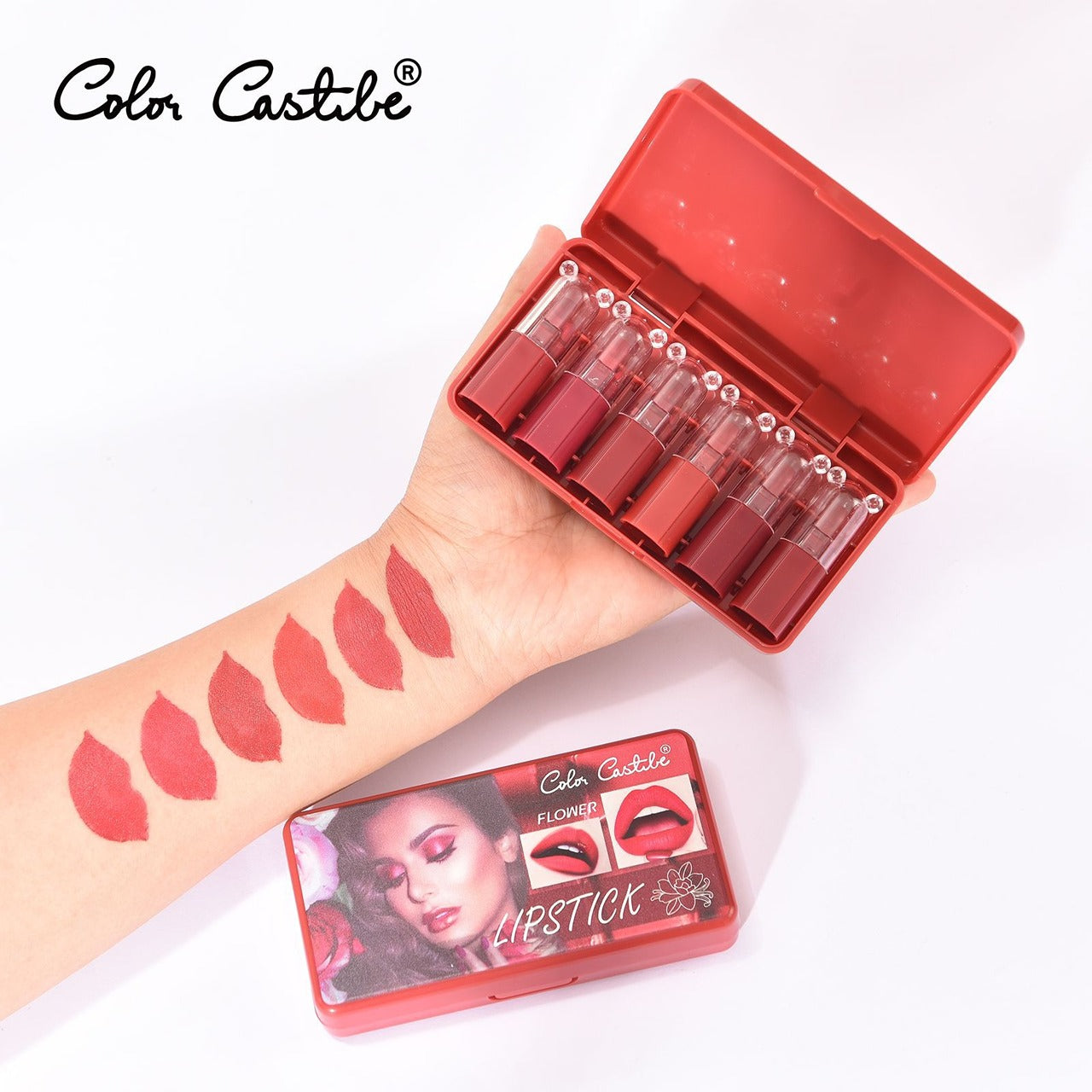 Color Castle Red Mini Lipsticks  (PACK OF 5 PCS)