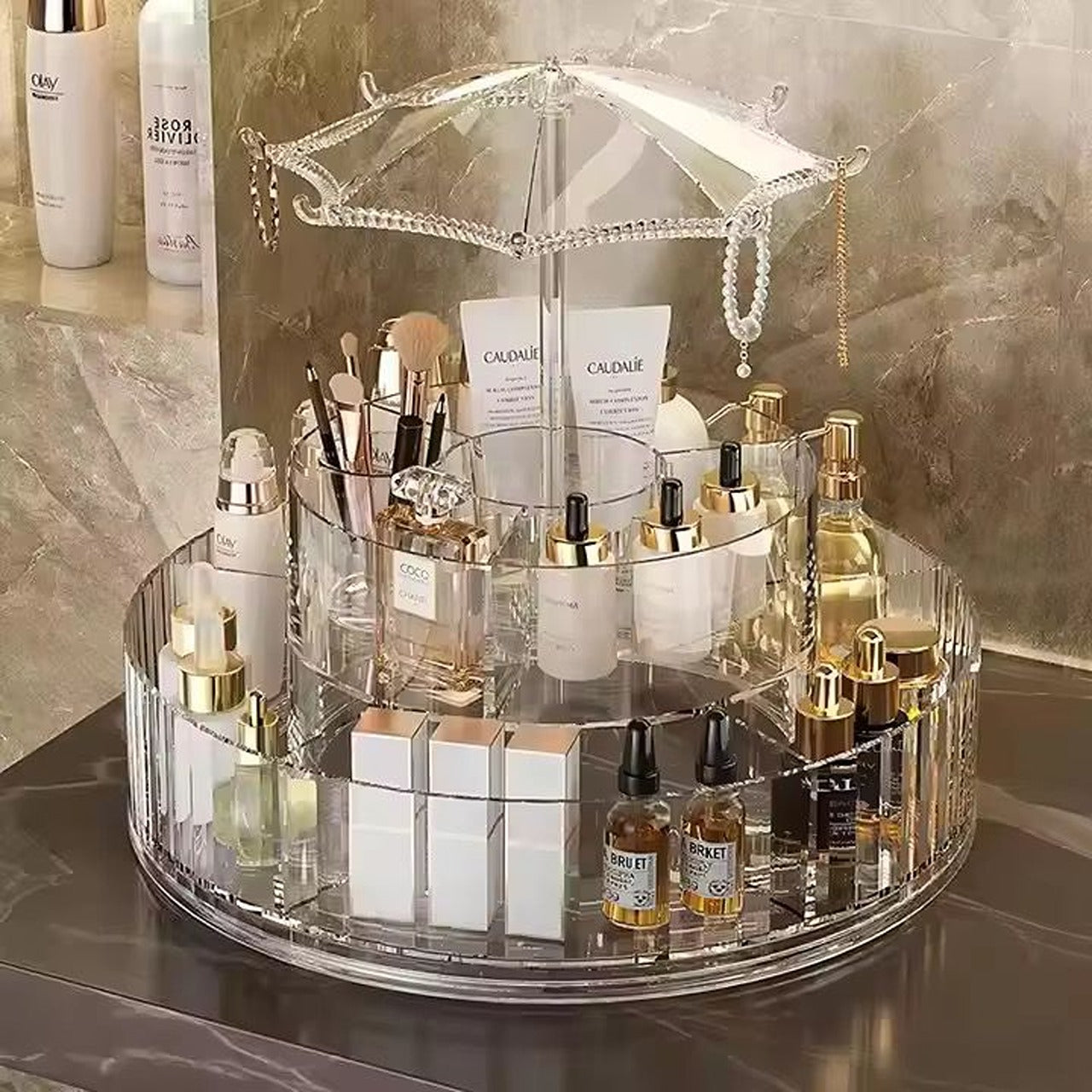 360 rotating cosmetics storage box