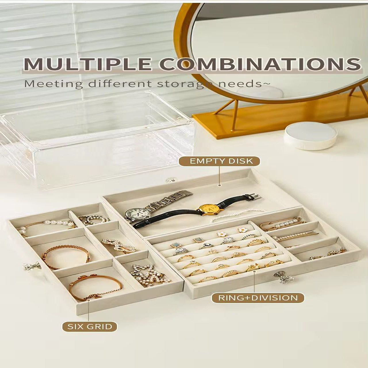 3-layer jewelry storage box