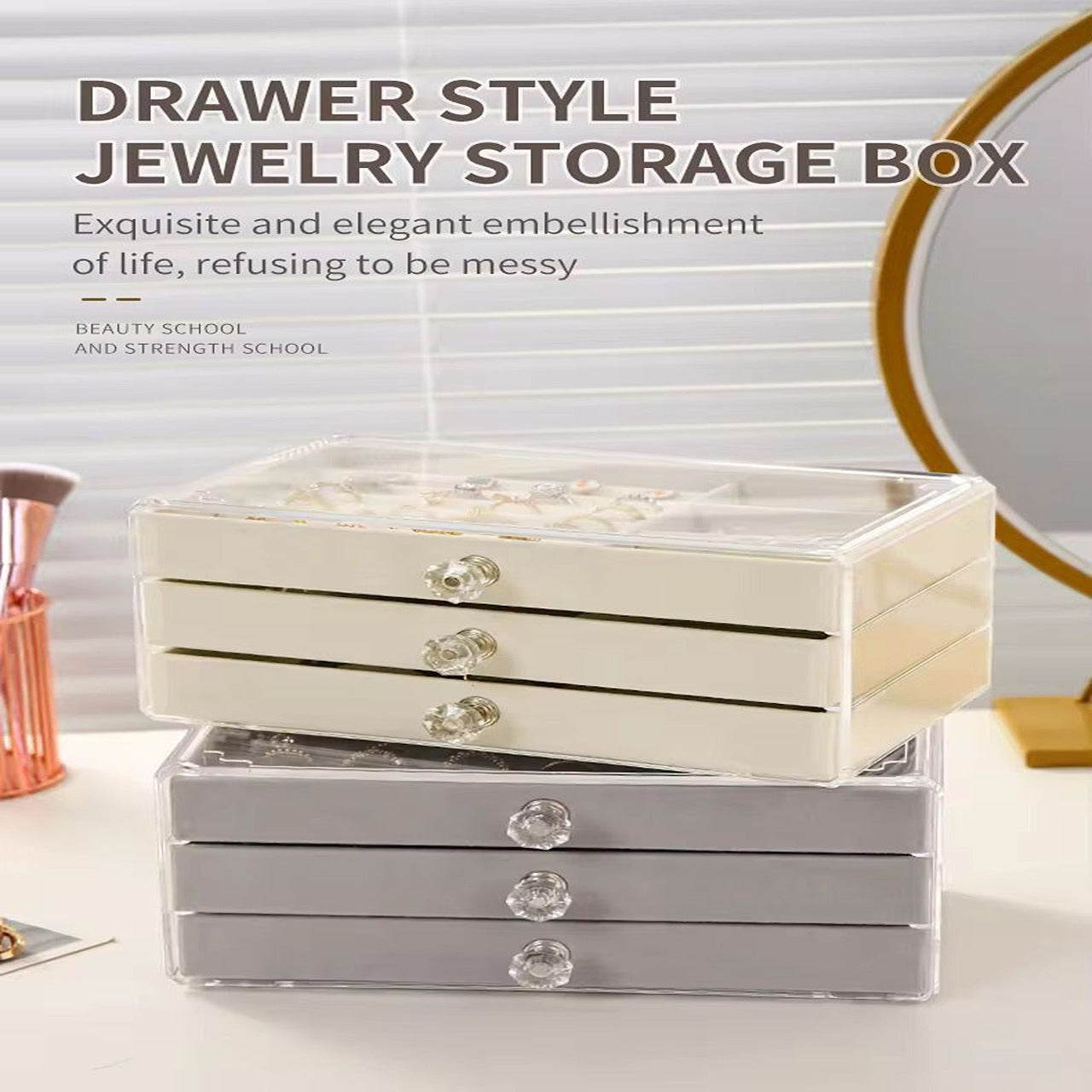 3-layer jewelry storage box