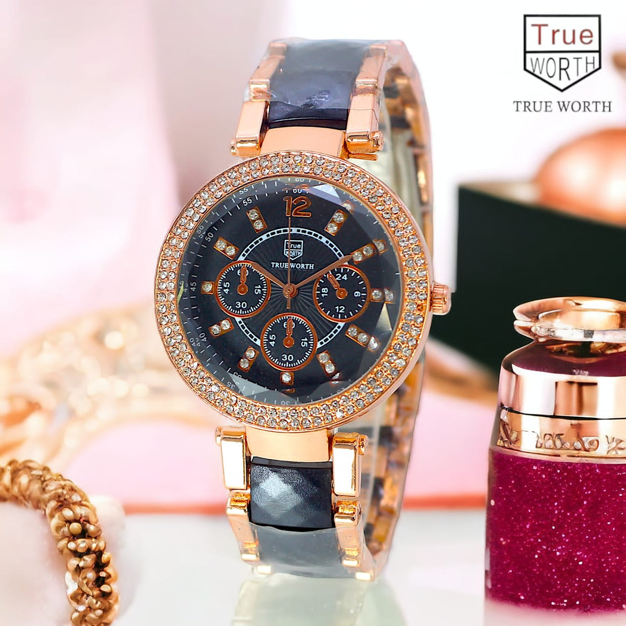 Original True Worth Ladies Chain Watch