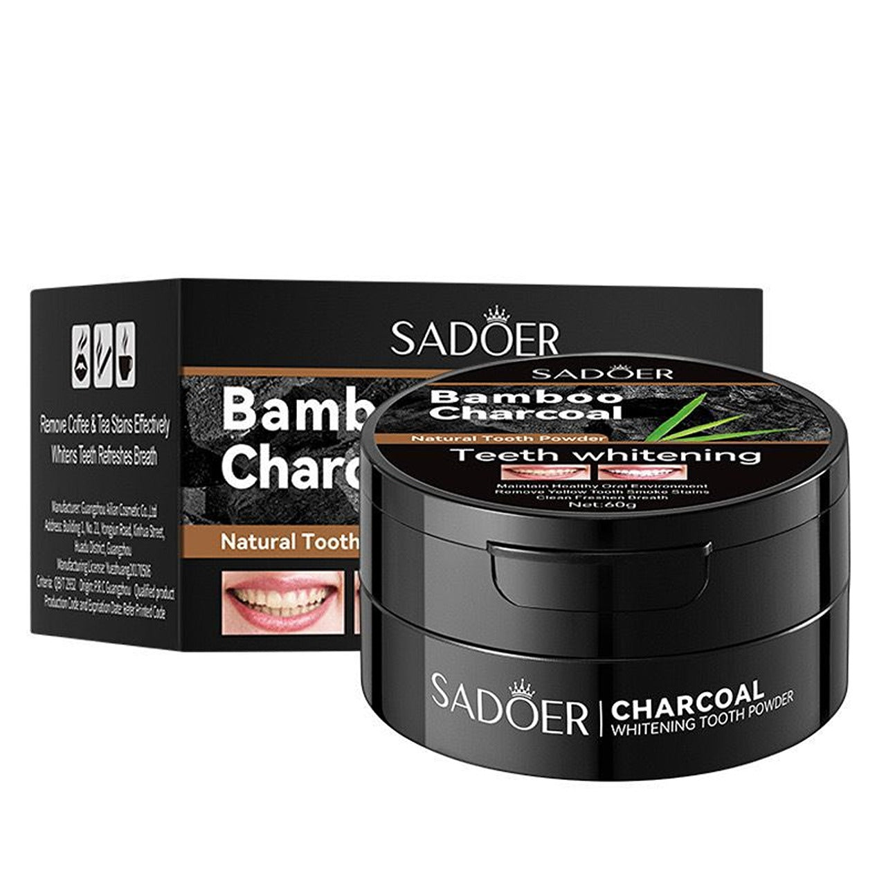 SADOER Bamboo Charcoal Teeth Whitening Powder