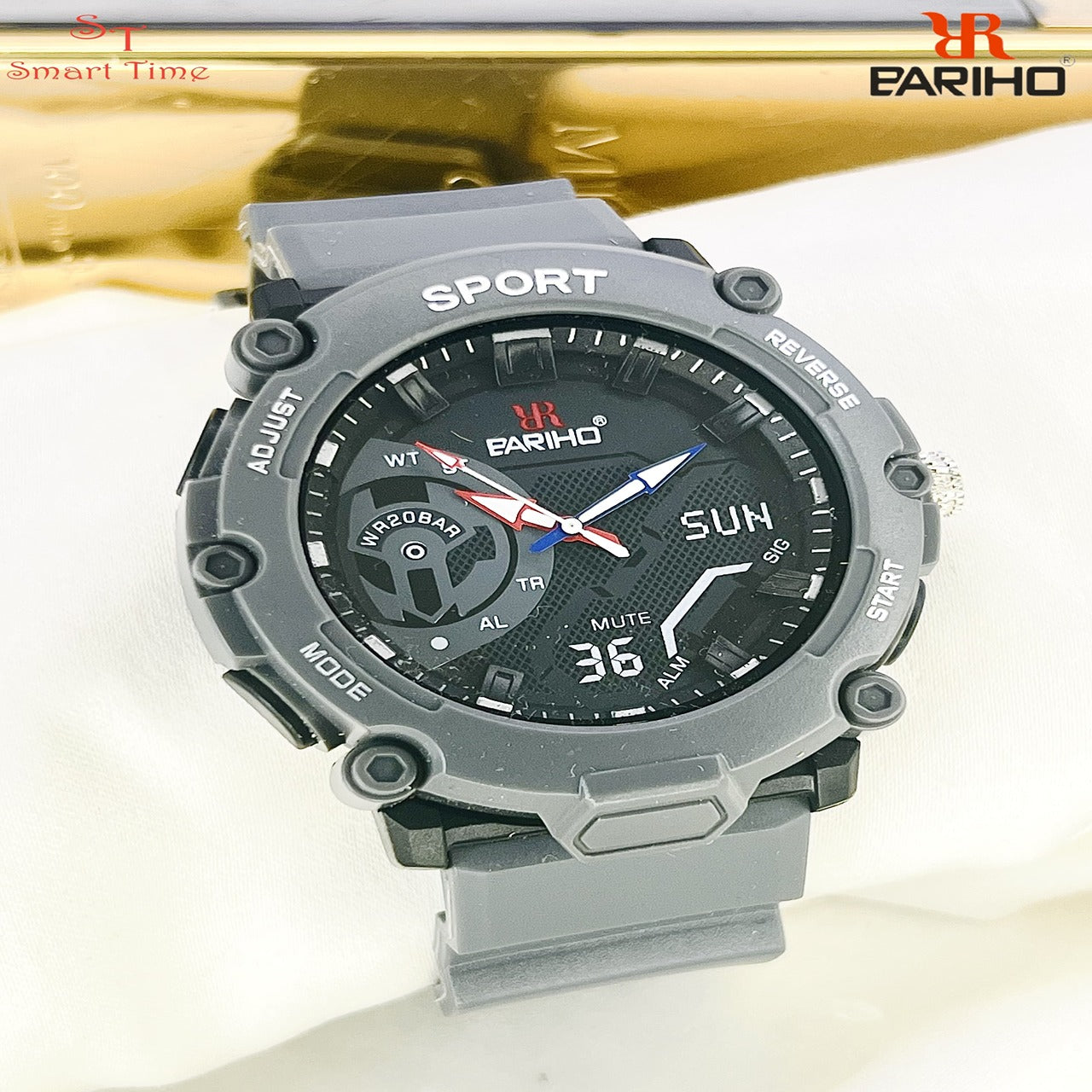 BARIHO Men’s Rubber Belt Watch