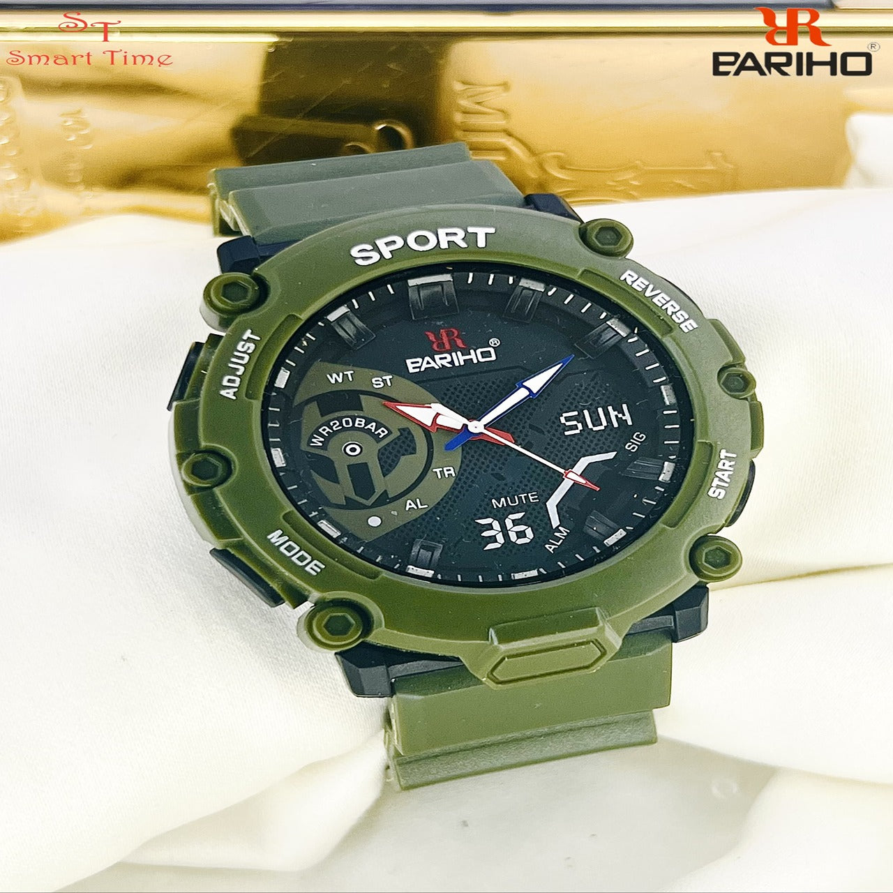 BARIHO Men’s Rubber Belt Watch