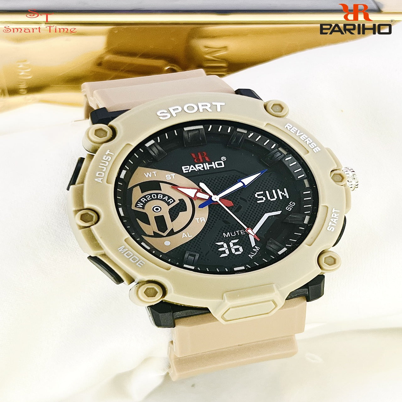 BARIHO Men’s Rubber Belt Watch
