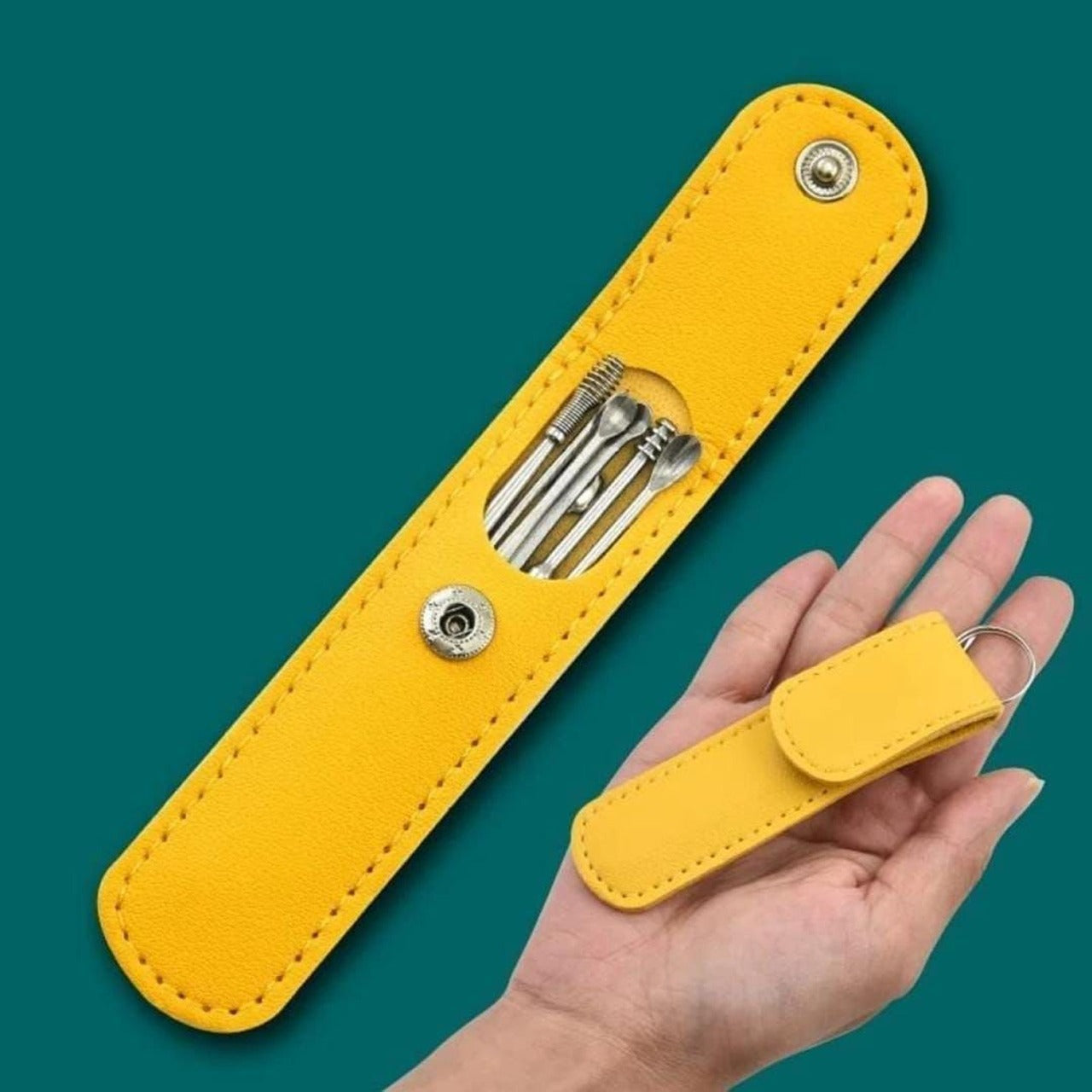 Ear Wax Cleaning Tools Kit Set with Leather Pouch