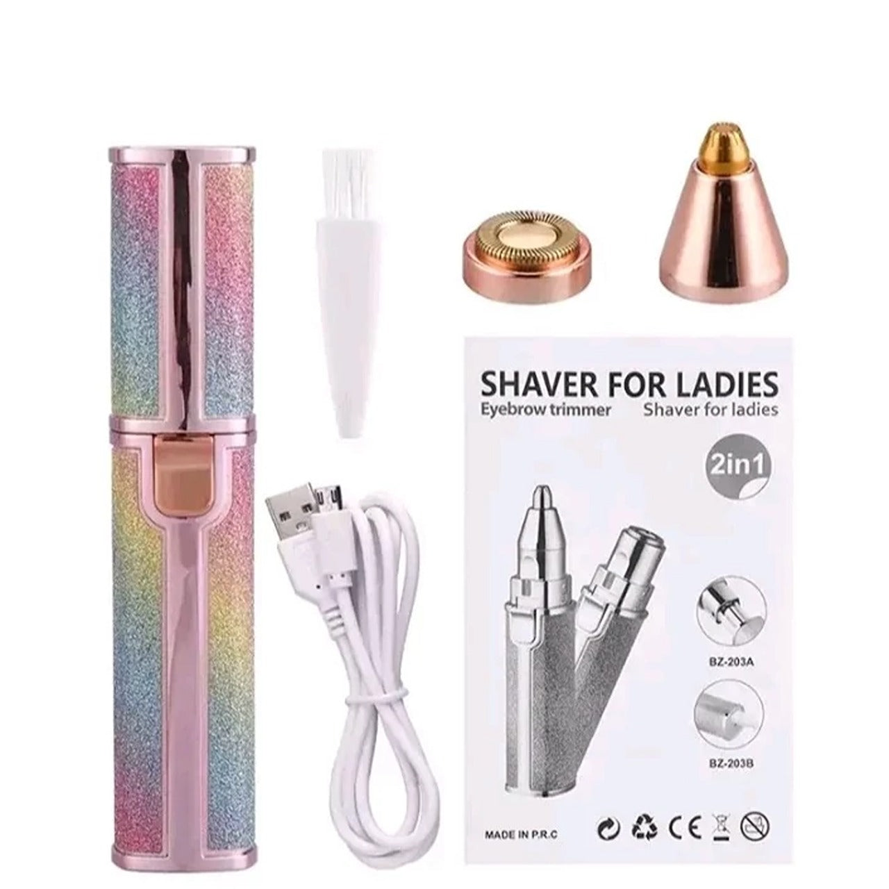 2-in-1 Rechargeable Facial Hair Remover & Eyebrow Shaver – Painless Razor